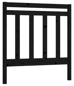 Testiera per Letto Nera 81x4x100 cm in Legno Massello di Pino
