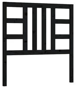 Testiera per Letto Nera 96x4x100 cm in Legno Massello di Pino