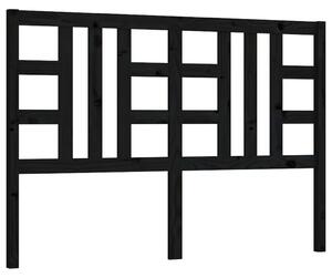 Testiera per Letto Nera 146x4x100 cm in Legno Massello di Pino