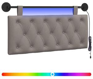 Testiera sospesa Con luce LED Tortora Tessuto