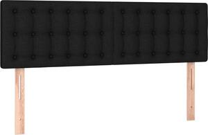 Testiera Nera 144x5x78/88 cm in Tessuto