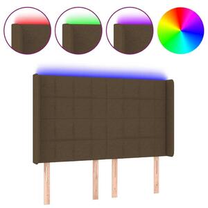 Testiera a LED MarroneScuro147x16x118/128cm inTessuto