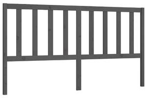 Testiera per Letto Grigia 186x4x100cm in Legno Massello di Pino