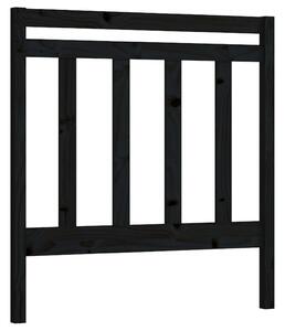 Testiera per Letto Nera 96x4x100 cm in Legno Massello di Pino
