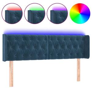 Testiera a LED Blu Scuro 163x16x78/88 cm in Velluto