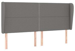 Testiera ad Orecchio GrigioScuro 203x23x118/128cm in Tessuto
