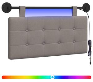 Testiera sospesa Con luce LED Tortora Tessuto