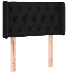 Testiera ad Orecchio Nera 83x16x78/88 cm in Tessuto