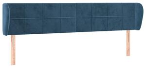 Testiera ad Orecchio Blu Scuro 183x23x78/88 cm in Velluto