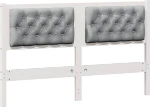 Testiera Bianco e grigio chiaro 140 cm Legno di pino massello