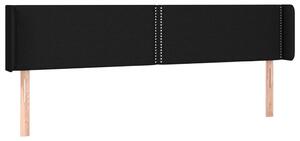 Testiera ad Orecchio Nera 183x16x78/88 cm in Tessuto