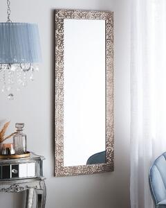 Specchio da Parete Marrone 50 x 130 cm Verticale Soggiorno Camera da Letto Comò Finitura Gesso Beliani