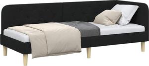 Cornice del letto ad angolo Nero 80 x 200 cm Tessuto