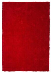Tappeto Shaggy Rosso 140 x 200 cm Moderno Tappeto Rettangolare Trapuntato a Pelo Lungo Beliani