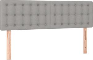 Testiera Grigio Chiaro 144x5x78/88 cm in Tessuto