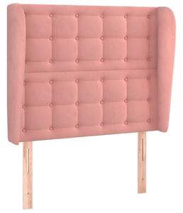 Testiera ad Orecchio Rosa 83x23x118/128 cm in Velluto