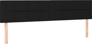 Testiera Nera 200x5x78/88 cm in Tessuto