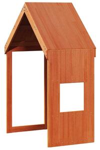Tetto Letto Bambini Marrone Cera 55x84x132 Legno Massello Pino
