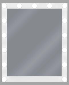 Specchio da toeletta da parete con LED bianco 50 x 60 cm rettangolare illuminato lampadine Hollywood Toeletta Beliani