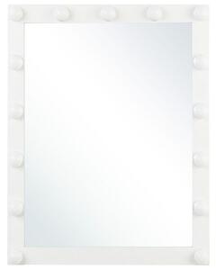 Specchio da toeletta da parete con LED bianco 50 x 60 cm rettangolare illuminato lampadine Hollywood Toeletta Beliani