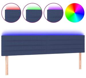 Testiera a LED Blu 160x5x78/88 cm in Tessuto