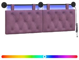 Testiera sospesa Con luce LED Viola Velluto