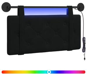 Testiera sospesa Con luce LED Nero Velluto