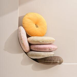 Cuscino decorativo rotondo vellutato color crema