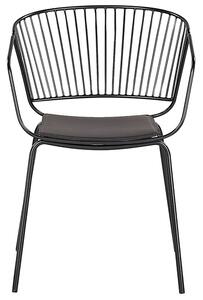 Set di 2 sedie da pranzo design in filo di metallo Nero con imbottitura in ecopelle con stile industriale glam Beliani