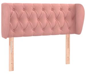 Testiera ad Orecchio Rosa 103x23x78/88 cm in Velluto