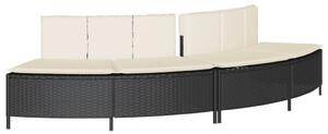 Panche Vasca Idromassaggio con Cuscini 2pz in Polyrattan Nero