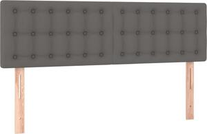 Testiera Grigio 144x5x78/88 cm in Pelle finta