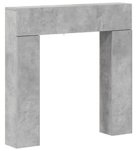 VidaXL Rivestimento per camino, grigio cemento, 102 x 18 x 100,5 cm, materiale composito in legno