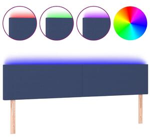 Testiera a LED Blu 200x5x78/88 cm in Tessuto