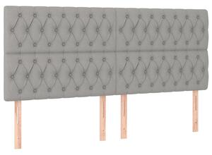 Testiera Grigio Chiaro 200x7x118/128 cm Tessuto
