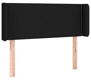 Testiera ad Orecchio Nera 93x16x78/88 cm in Tessuto