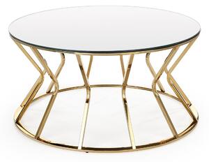 Tavolino da caffè Houston 1502D'oro, 46cm, Vetro, Round
