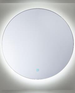 Specchio da Parete Rotondo Argento 60 cm Luci LED Sistema Antiappannamento Accessori Bagno Beliani