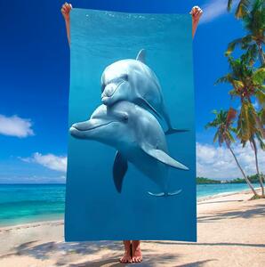 Telo mare blu con delfini Larghezza: 100 cm | Lunghezza: 180 cm