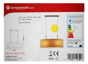 Lindby - LED RGBW Lampadario dimmerabile a sospensione con filo ALWINE 2xE27/10W/230V