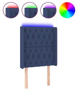 Testiera a LED Blu 83x16x118/128 cm in Tessuto