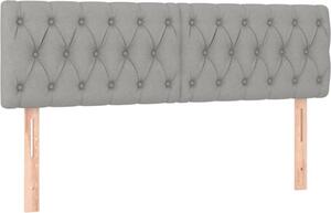 Testiera Grigio Chiaro 144x7x78/88 cm in Tessuto