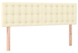 Testiera Crema 144x5x78/88 cm in Pelle finta