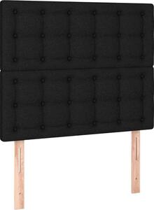 Testiera Nera 90x5x118/128 cm Tessuto