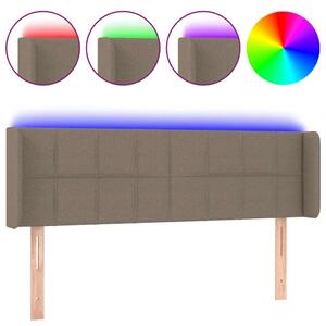 Testiera a LED Tortora 147x16x78/88 cm in Tessuto