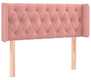 Testiera ad Orecchio Rosa 103x16x78/88 cm in Velluto