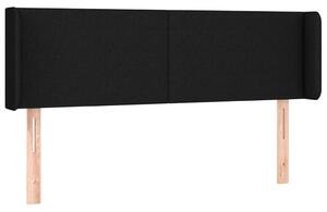 Testiera ad Orecchio Nera 147x16x78/88 cm in Tessuto