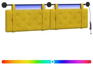 Testiera sospesa Con luce LED Giallo Velluto