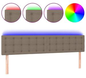 Testiera a LED Tortora 160x5x78/88 cm in Tessuto