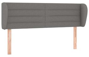 Testiera ad Orecchio Grigio Scuro 147x23x78/88 cm in Tessuto